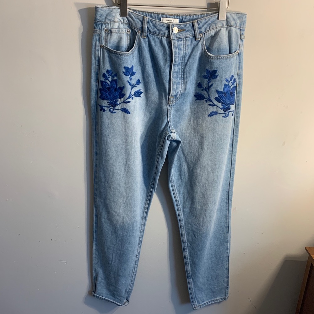 Embroidered Mom Jeans